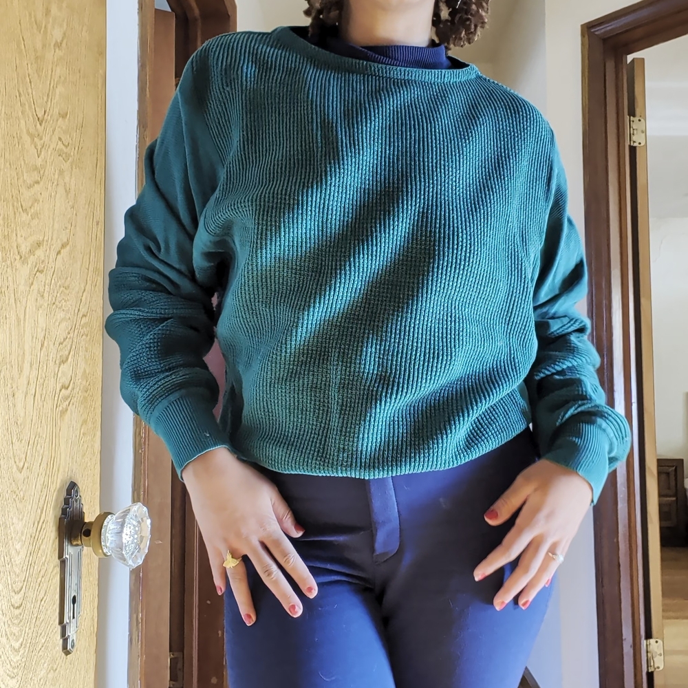 ANDREA FENZI Green Crew Neck Sweater